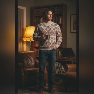 Vintage TOSANI Geometric Patterned Sweater Sz L